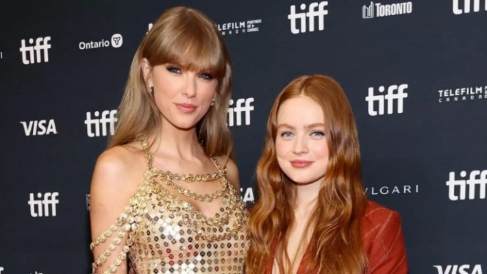 Sadie Sink with Taylor Swift at the Film festival .